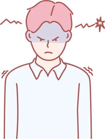 Boy is frustrated  Illustration