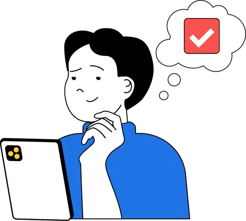 Boy is giving online voting  Illustration