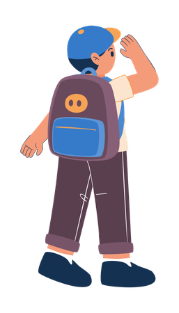 Boy is going to school  Illustration
