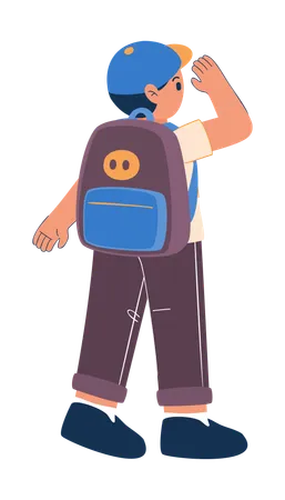 Boy is going to school  Illustration