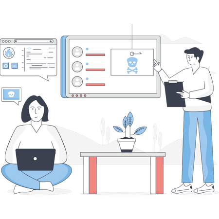 Boy is hacking data  Illustration