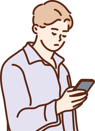 Boy is having online chat  Illustration