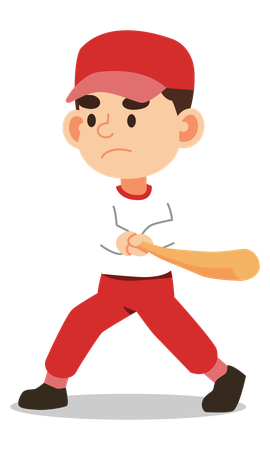 Boy is hitting baseball bat  Illustration