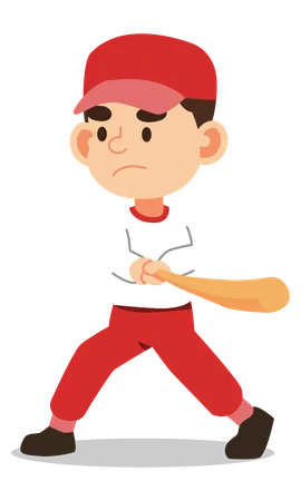 Boy is hitting baseball bat  Illustration