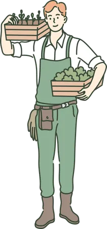 Boy is holding groceries  Illustration