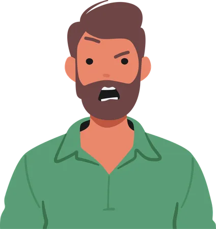 Furious Man Unleashes A Thunderous Yell His Face Contorted With Anger Echoing Raw Emotion In A Powerful And Intense Outburst Angry Male Character Screaming Cartoon People Vector Illustration Illustration
