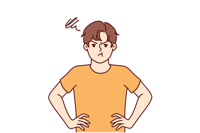 Boy is in angry mood  Illustration
