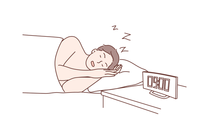 Boy is in deep sleep  Illustration