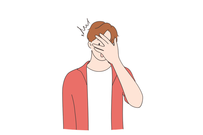 Boy is in shcok mood  Illustration