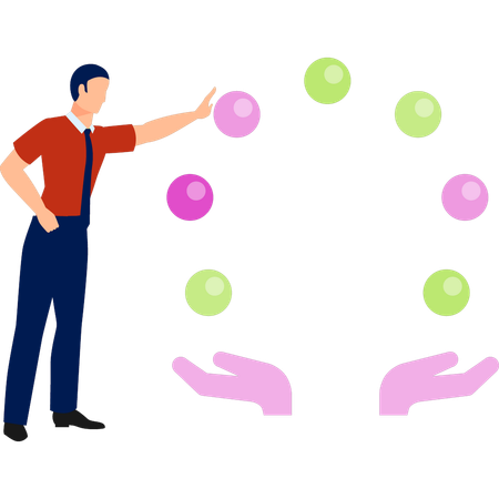 Boy is juggling with balls  Illustration