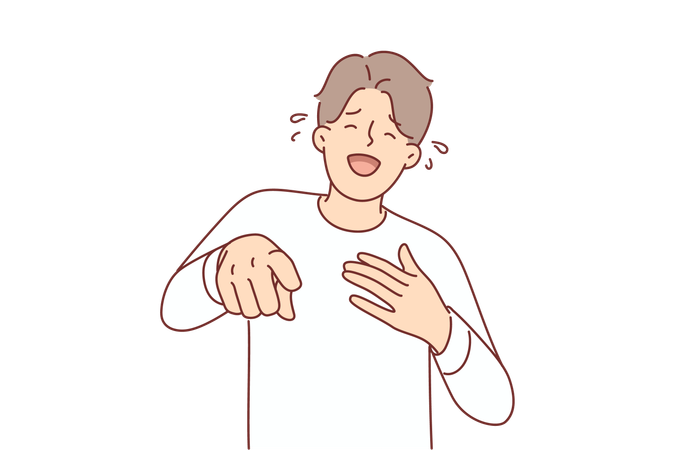 Boy is laughing  Illustration