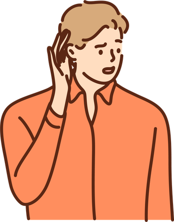 Boy is listening private talks  Illustration