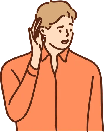 Boy is listening private talks  Illustration