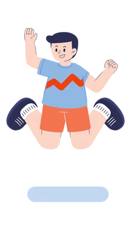 Boy is participating in aerobics competition  Illustration