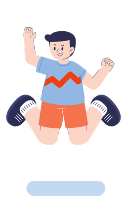 Boy is participating in aerobics competition  Illustration