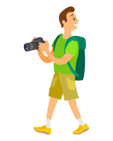 Boy is photographer  Illustration