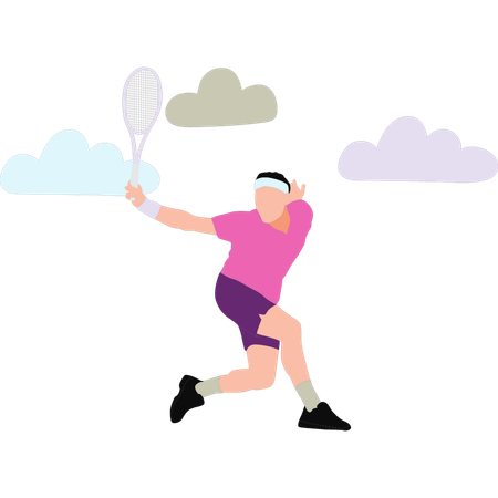 Boy is playing badminton  Illustration