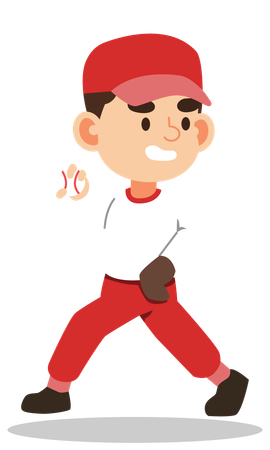 Boy is playing baseball  Illustration