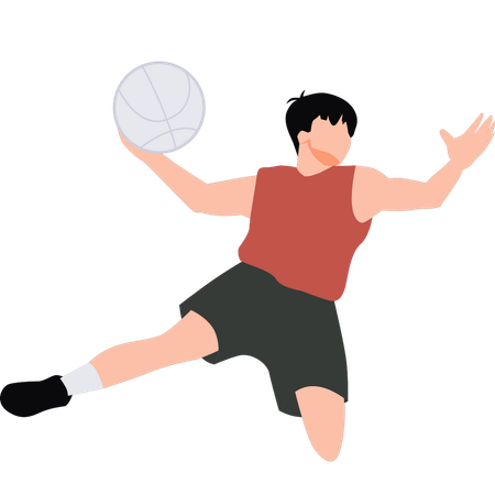 Boy is playing basketball  Illustration