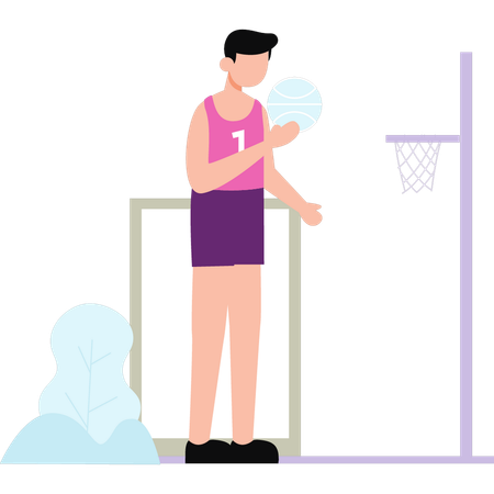 Boy is playing basketball tournament  Illustration