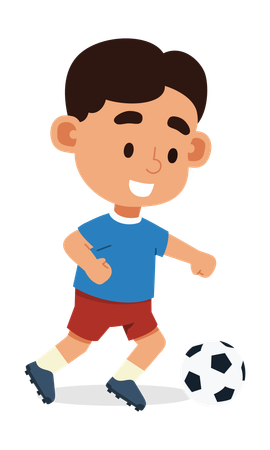 Boy is playing football  Illustration