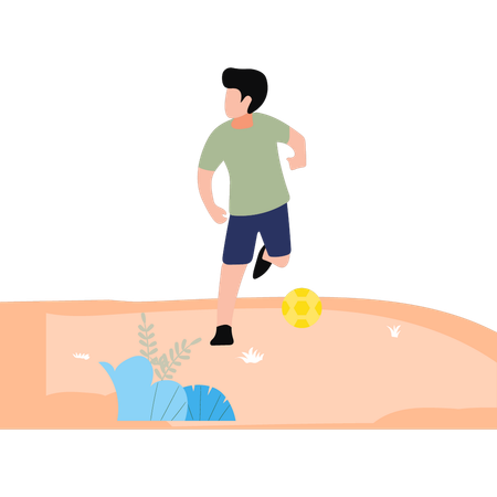 Boy is playing football  Illustration