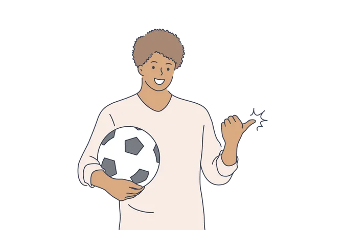 Boy is playing football  Illustration