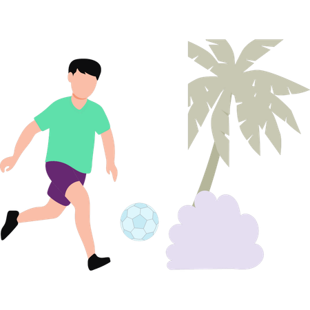 Boy is playing on playground  Illustration