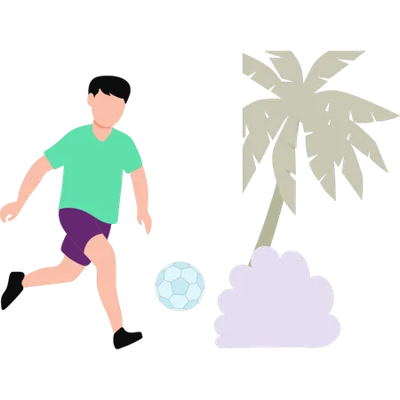 A Boy Is Playing In The Playground Illustration