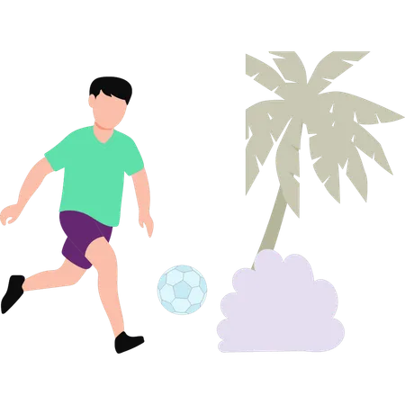 Boy is playing on playground  Illustration