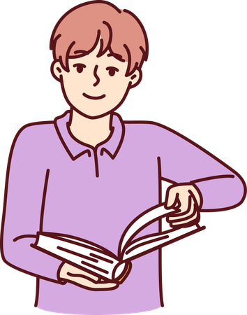 Boy is preparing himself for an exam  일러스트레이션