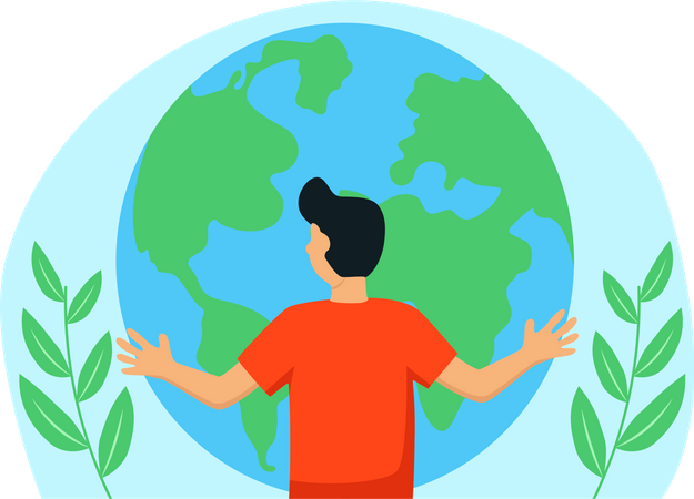 Boy is raising awareness for Earth Day  Illustration