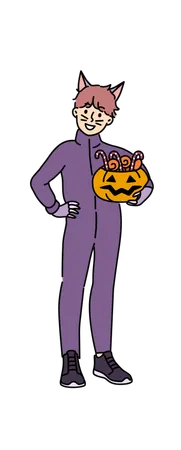 Boy is ready for halloween party  Illustration