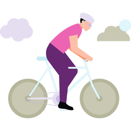 Boy is riding bicycle  Illustration
