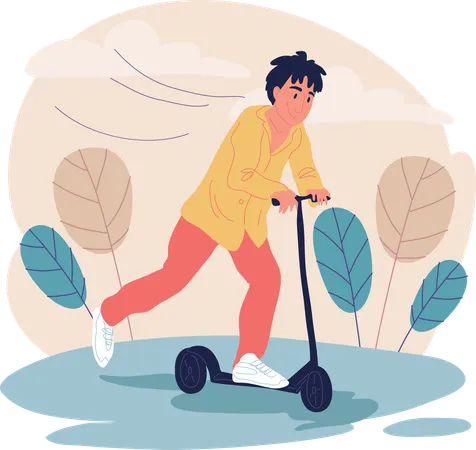 Boy is riding tricycle  Illustration
