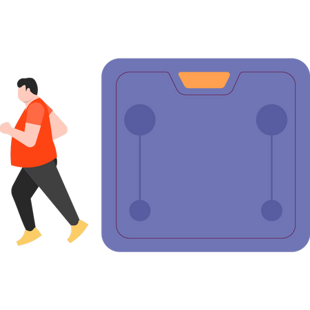 Boy is running to lose weight  Illustration