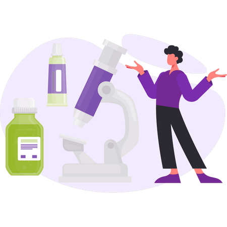 Boy is searching in lab  Illustration