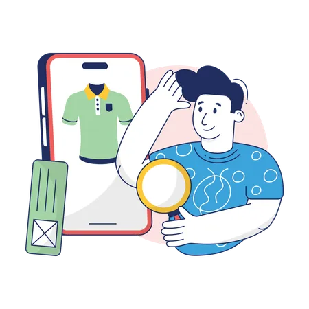 Boy is searching item  Illustration