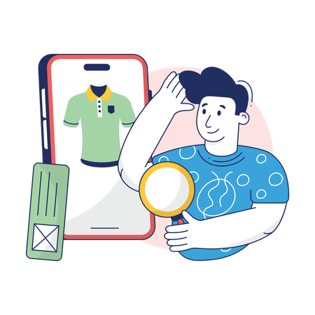 Boy is searching item  Illustration