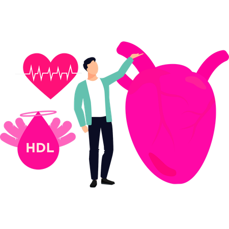 Boy is showing cardiology care  Illustration