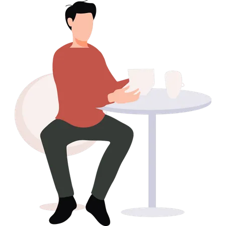 Boy is sitting  Illustration