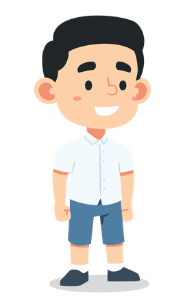 Boy is standing with smile  Illustration