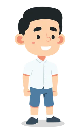 Boy is standing with smile  Illustration