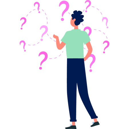 Man confused for taking decision  イラスト