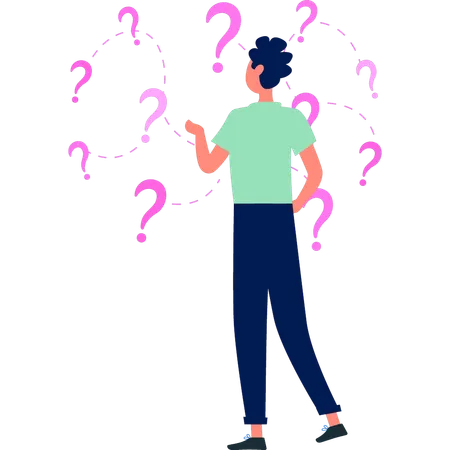Man confused for taking decision  Illustration