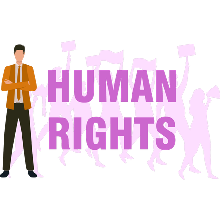 Boy is supporting human rights  Illustration