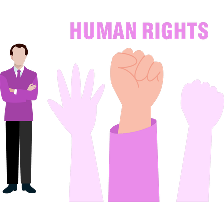 Boy is supporting human rights  Illustration