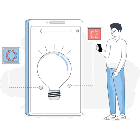 Boy is thinking creative ideas  Illustration