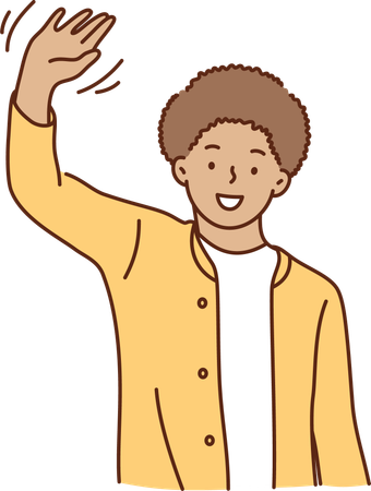 Boy is waving hand  Illustration