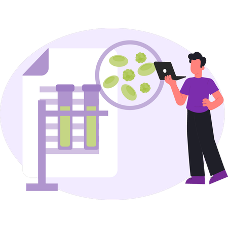 Boy is working on lab  Illustration